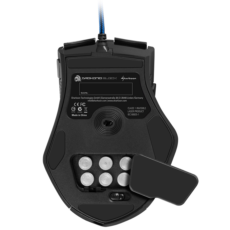 Mouse Alámbrico Gaming Sharkoon Drakonia Black 8200DPI 11 Botones Negro