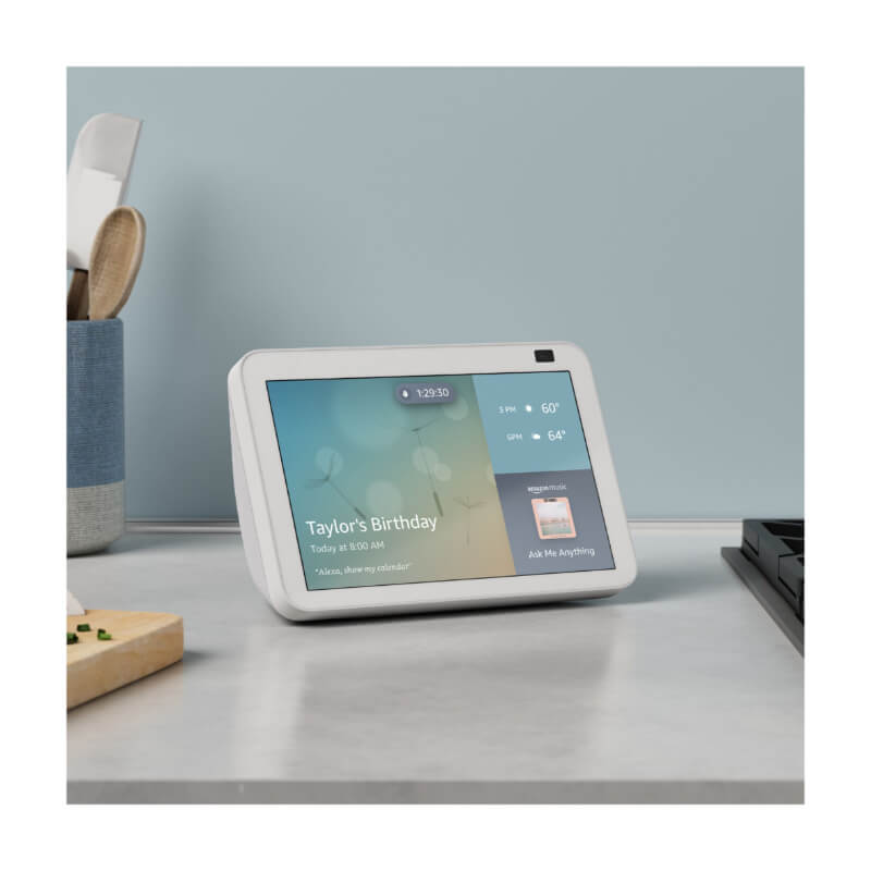 Pantalla Inteligente Amazon Echo Show 8 (2th Gen, 2021) Glacier White con Alexa