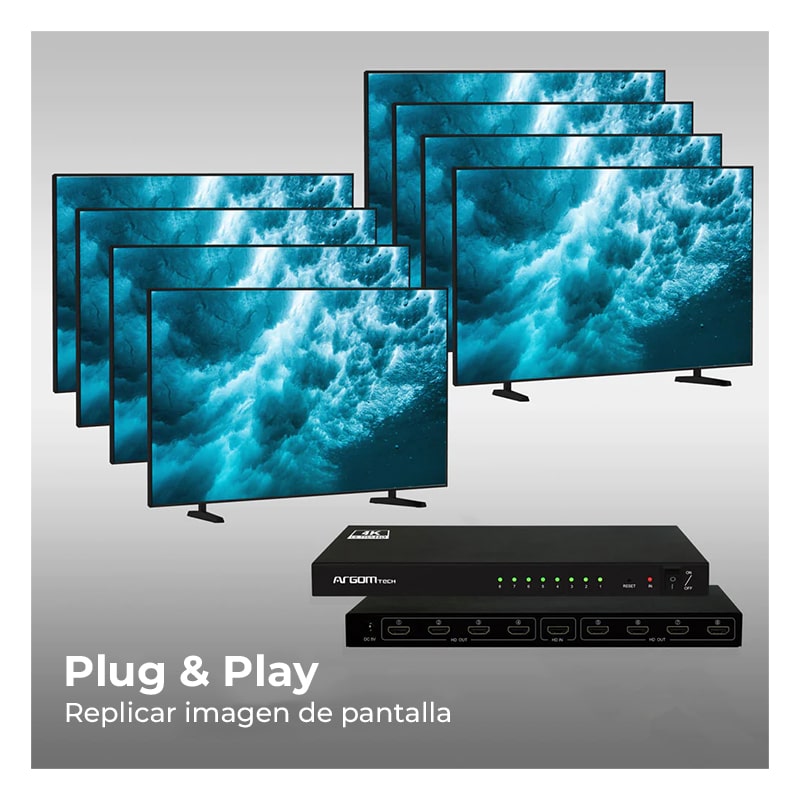 Splitter Argom 8 puertos HDMI 4K HD