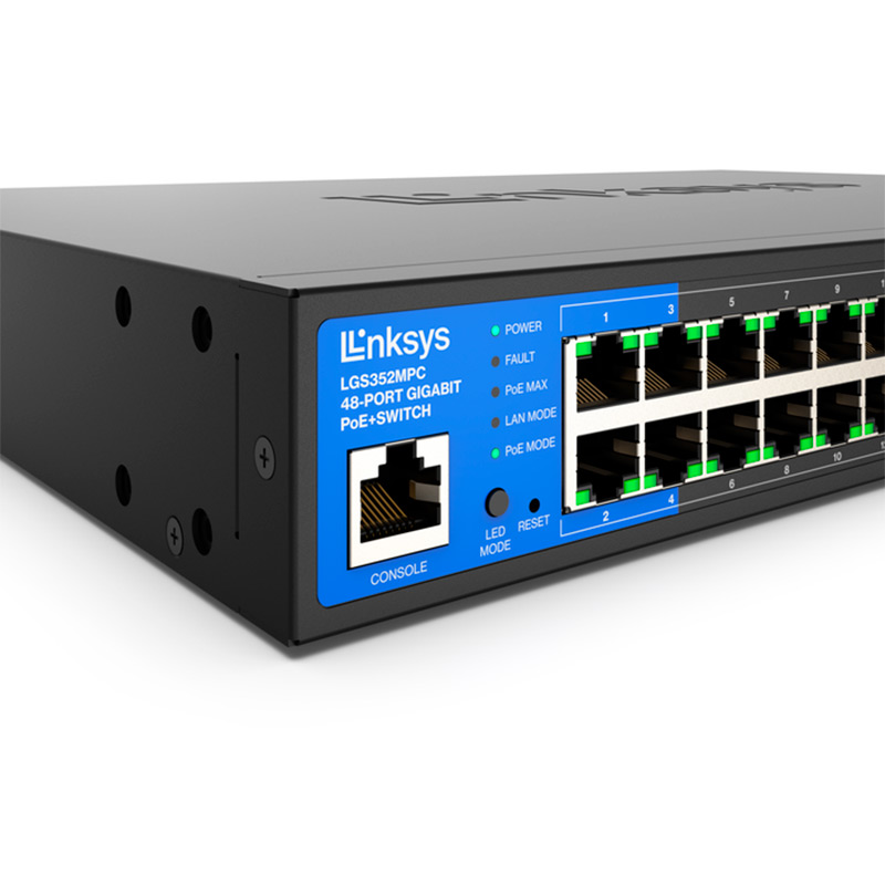 Switch Linksys LGS352MPC 48 Puertos Administrable POE+ 1000Mbps