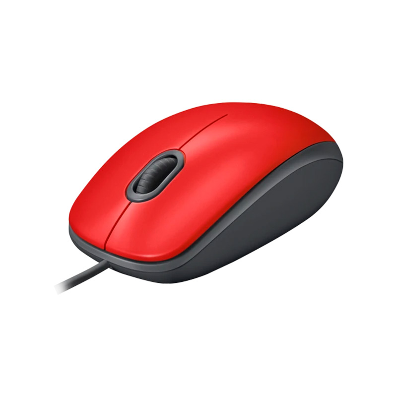 Mouse Alámbrico Logitech M110 Silent Rojo