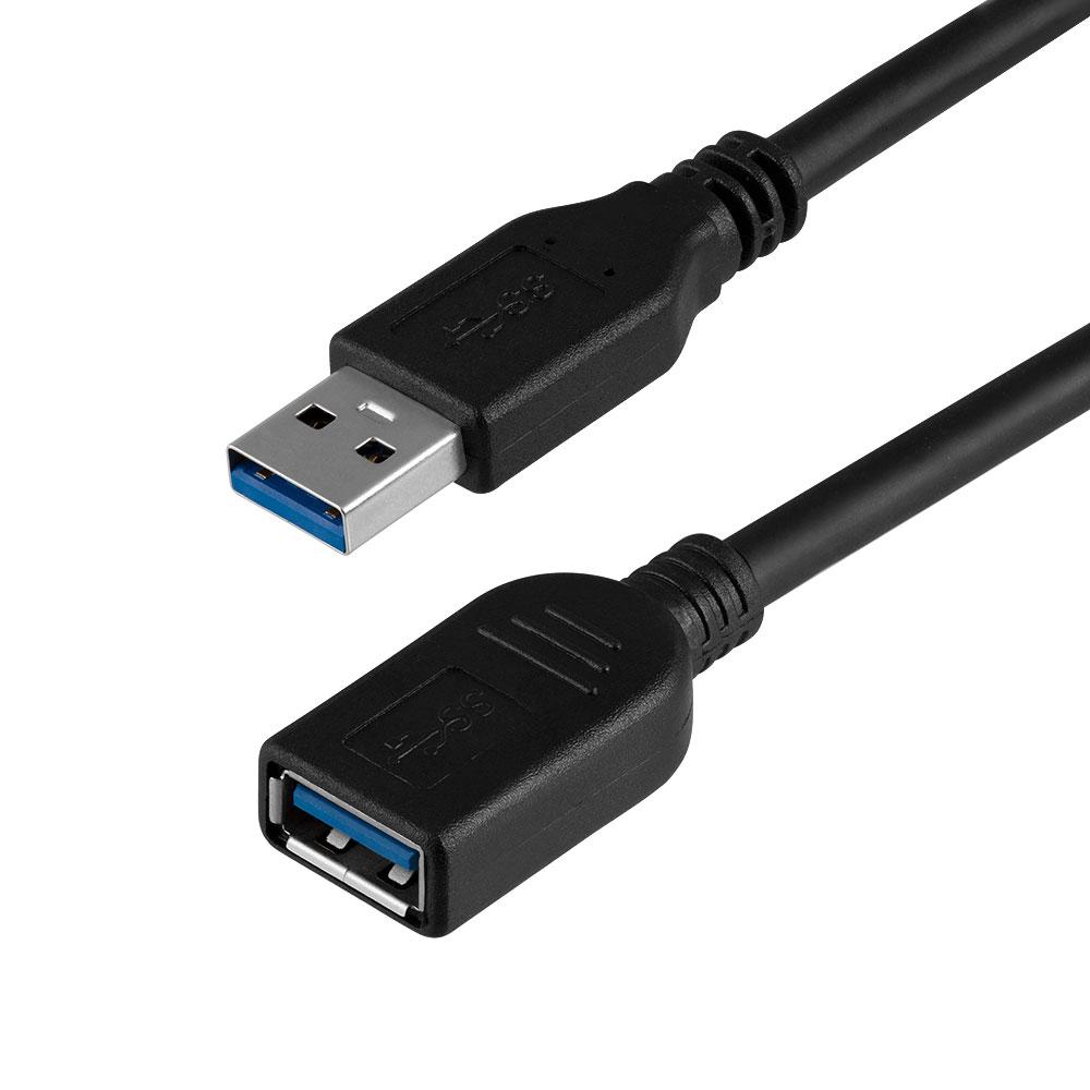 Cable USB Argom ARG-CB-0046 Extensión 1.8 Metros Macho-Hembra Negro