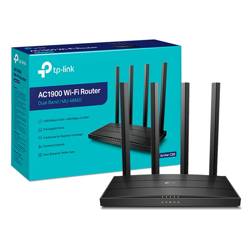 Router Tp-Link Archer C80 Doble Banda AC1900 Wi-Fi 5 1300Mbps