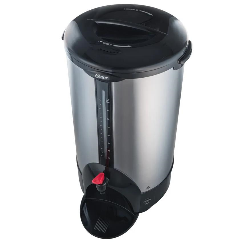 Percoladora Oster de 100 Tazas Negra y Gris + Bolsa de Café Starbucks GRATIS