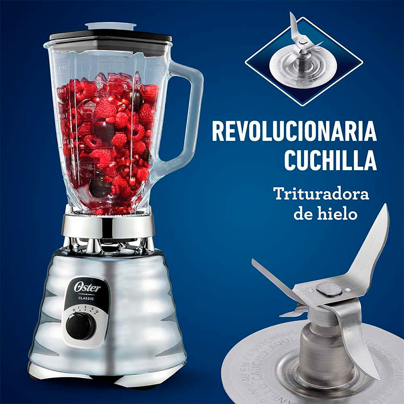 Licuadora Oster BLST4655 3 Velocidades Vaso Vidrio Cromada