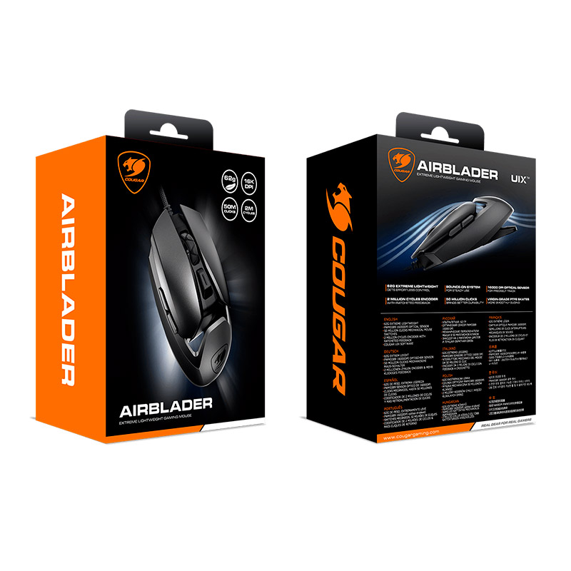 Mouse Óptico Gaming Cougar AirBlader 16000DPI 6 Botones