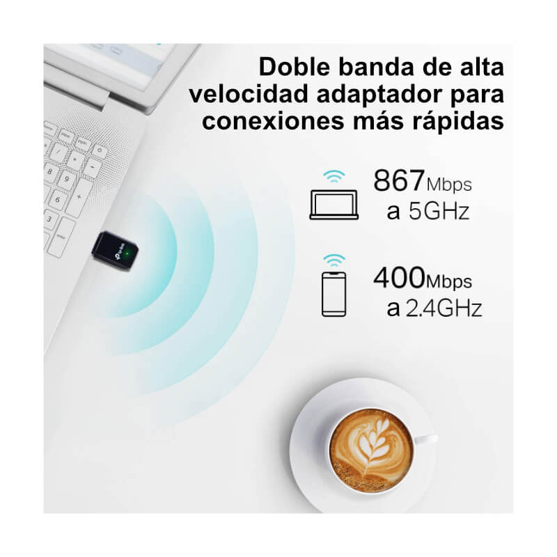 Adaptador de Red USB a Wi-Fi TP-Link Archer T3U AC1300 MU-MIMO 867Mbps