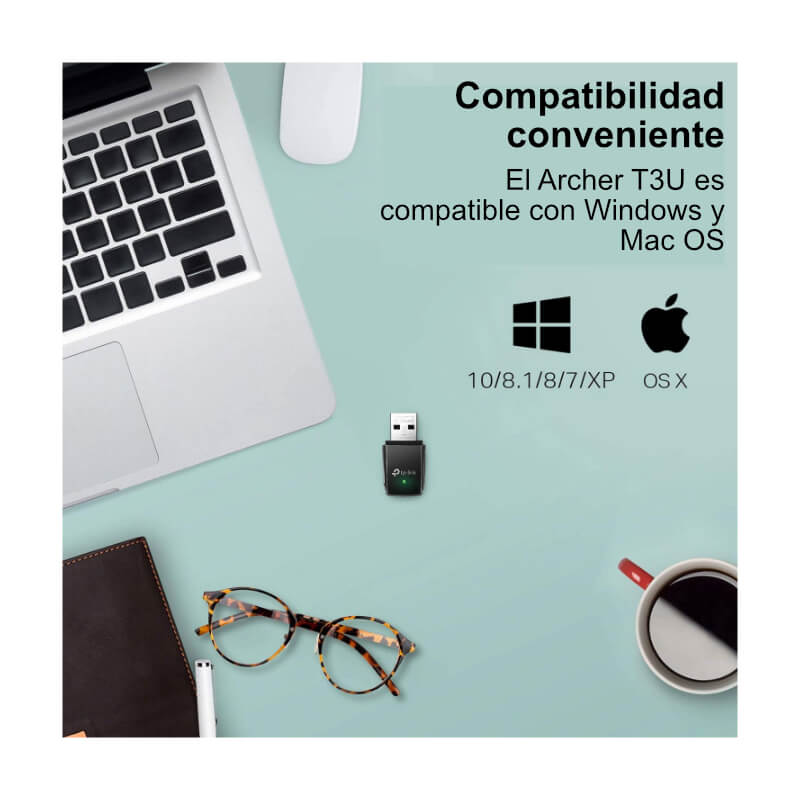 Adaptador de Red USB a Wi-Fi TP-Link Archer T3U AC1300 MU-MIMO 867Mbps