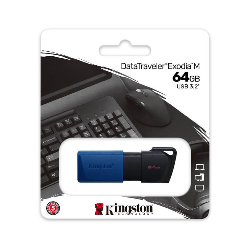 Memoria USB Kingston 64GB DataTraveler Exodia M Azul