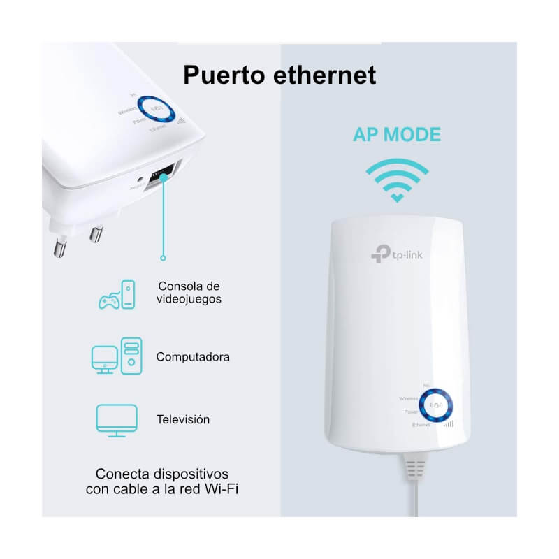 Extensor Wi-Fi TP-Link TL-WA850RE 300Mbps 2.4GHz 1xRJ45