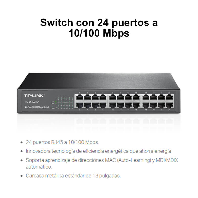 Switch TP-Link TL-SF1024D 24 Puertos 10/100Mbps