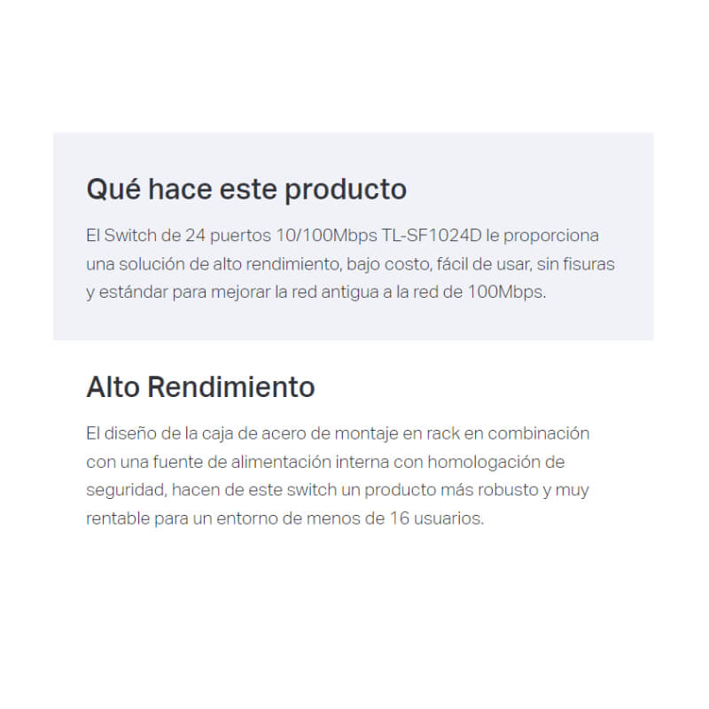 Switch TP-Link TL-SF1024D 24 Puertos 10/100Mbps