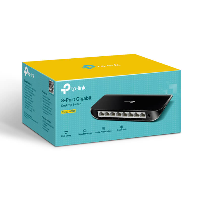 Switch TP-Link TL-SG1008D 8 Puertos 10/100/1000Mbps