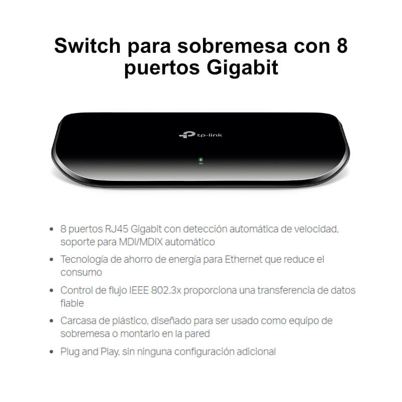 Switch TP-Link TL-SG1008D 8 Puertos 10/100/1000Mbps