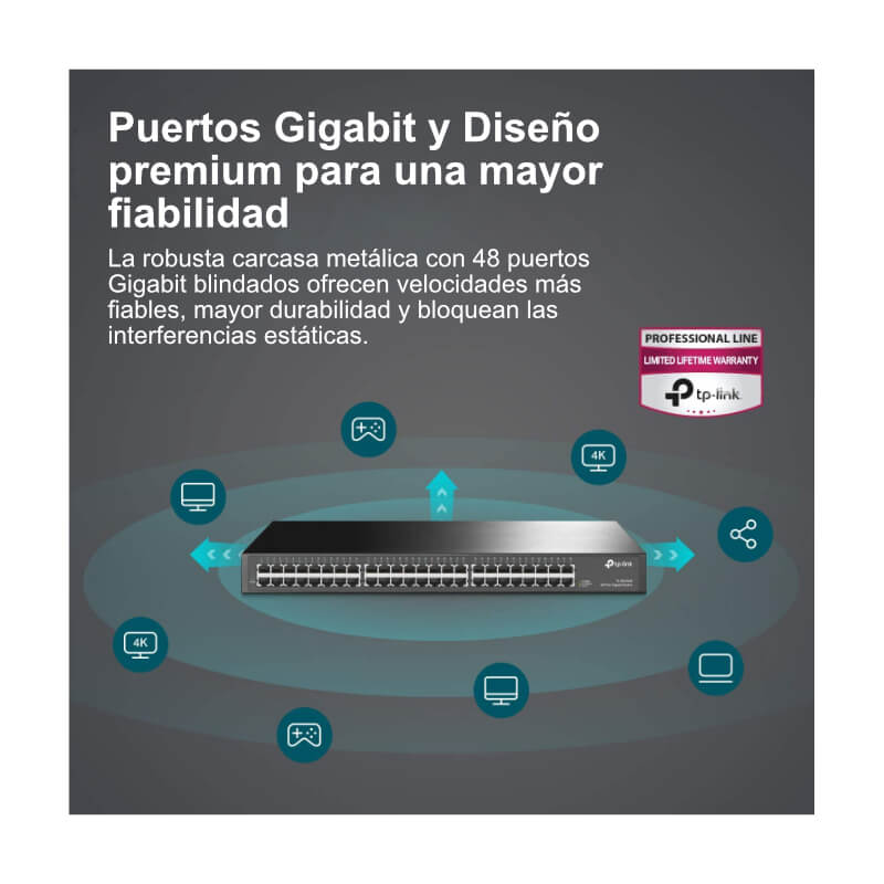 Switch TP-Link TL-SG1048 48 Puertos 10/100/1000Mbps Rackmount