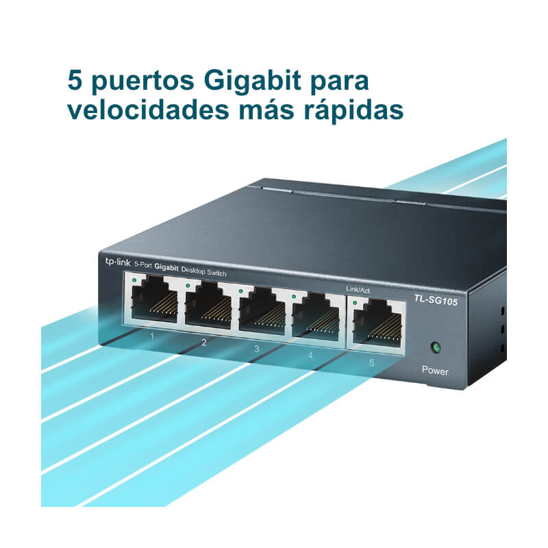 Switch TP-Link TL-SG105 5 Puertos 10/100/1000Mbps