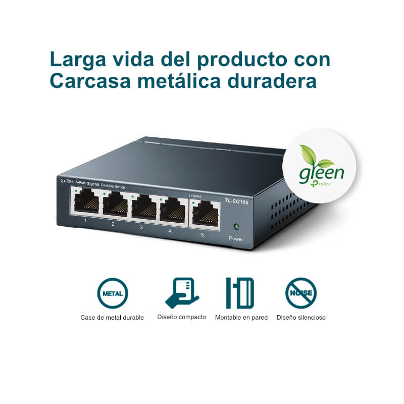 Switch TP-Link TL-SG105 5 Puertos 10/100/1000Mbps