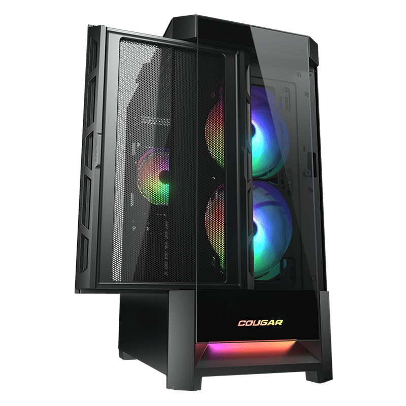 Case Gaming Cougar Duoface RGB Media Torre Vidrio Templado E-ATX Negro (Sin Fuente)