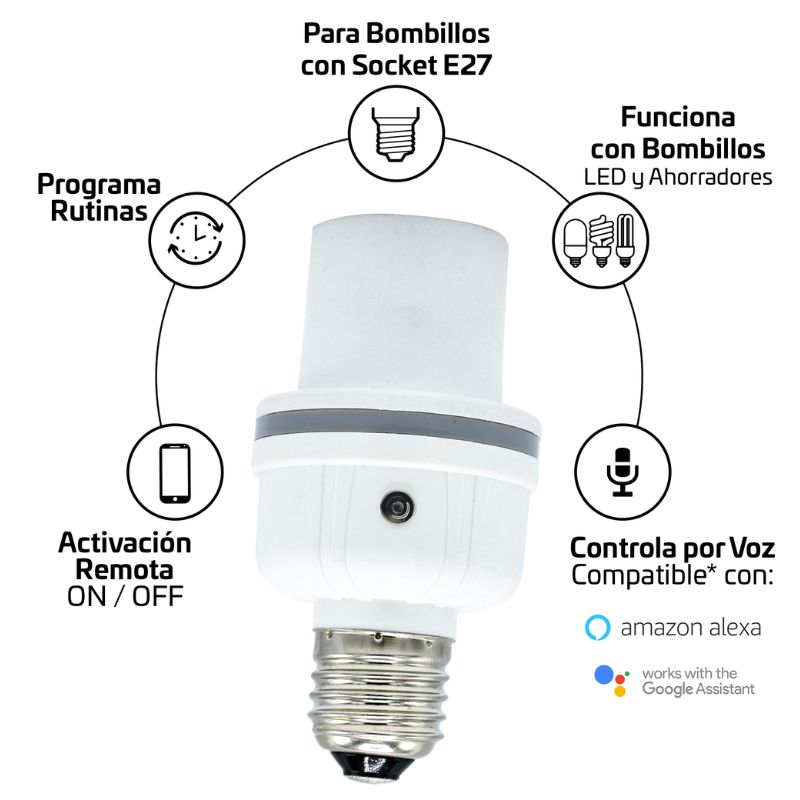 Roseta Inteligente VTA para Foco Bombillo + Smart Home Wi-Fi