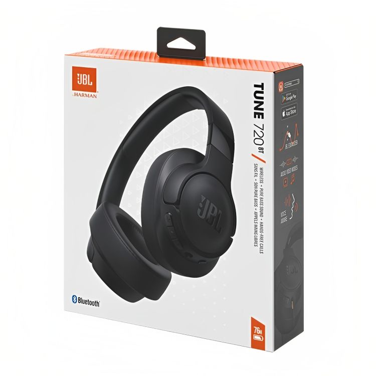 Audífonos tipo Headset JBL Tune 720BT Bluetooth con Micrófono Negro