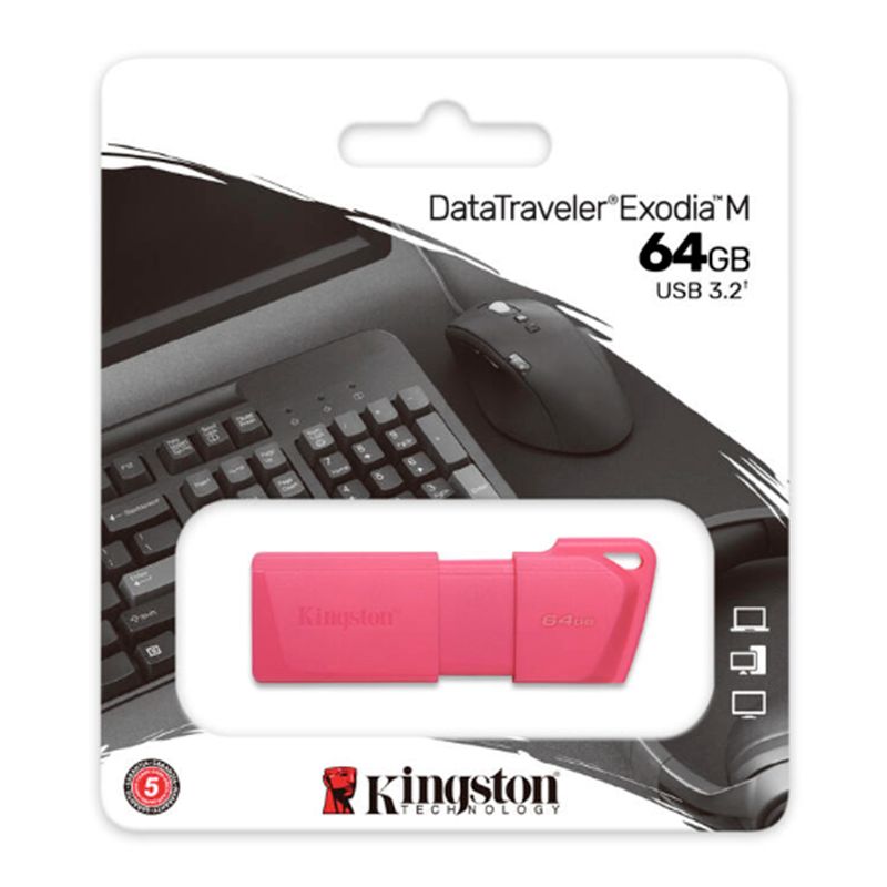 Memoria USB Kingston 64GB 3.2 DTX Exodia M Rosado