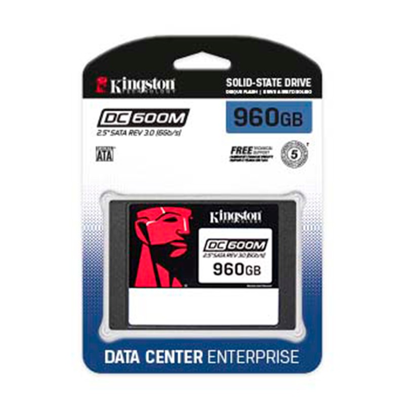 Unidad SSD 2.5" 960GB Kingston DC600M  Enterprise Uso Mixto 560MBs/470MBs Datacenter SATA III 6Gbps