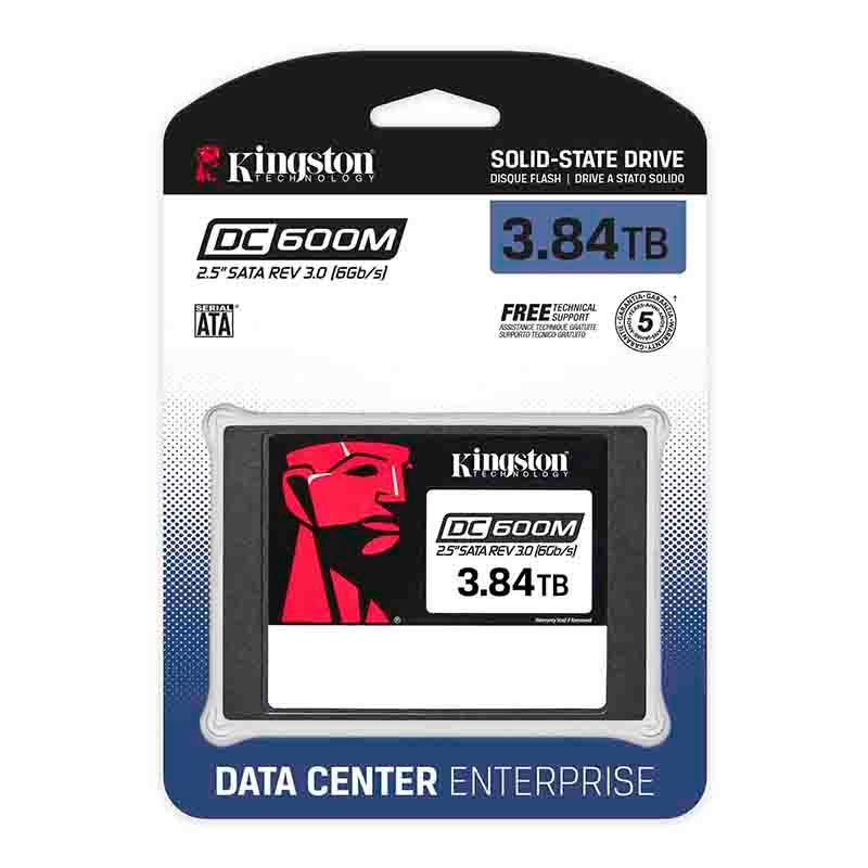 Unidad SSD 2.5" 3.84TB Kingston SEDC600M Enterprise Uso Mixto 555MB/s Datacenter SATA III 6Gbps