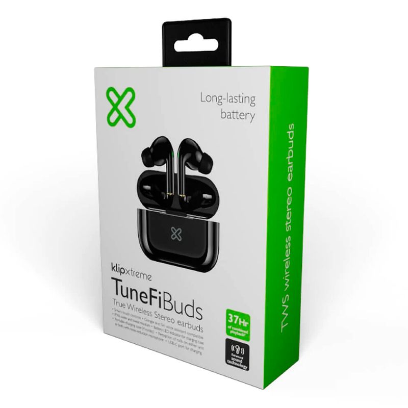 Audífonos Bluetooth Klip Xtreme TuneFiBuds In-ear con Micrófono Negro