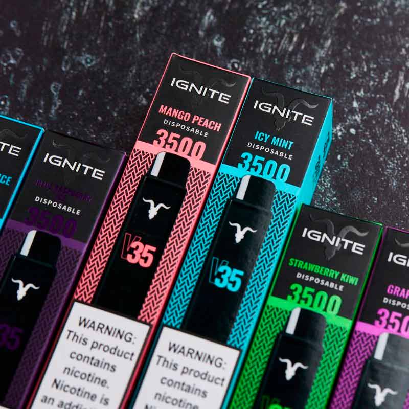 Vape Electronico Ignite V35 3500 Puffs Nic 5g Raspberry Lemonade