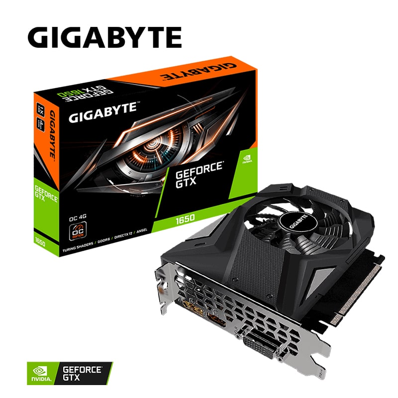 Tarjeta de Vídeo 4GB GDDR6 Gigabyte GeForce GTX 1650 D6 OC DVI-D HDMI DP PCIe 3.0