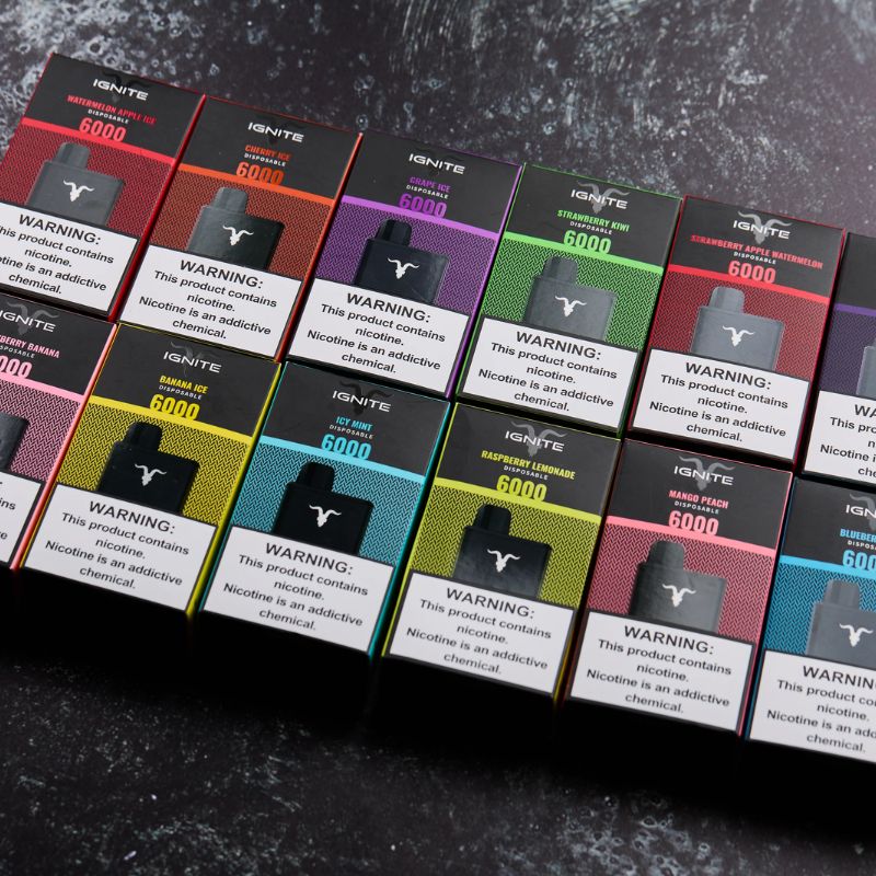 Vape Electrónico Ignite V60 6000 Puffs Nic 5g Strawberry Apple Watermelon