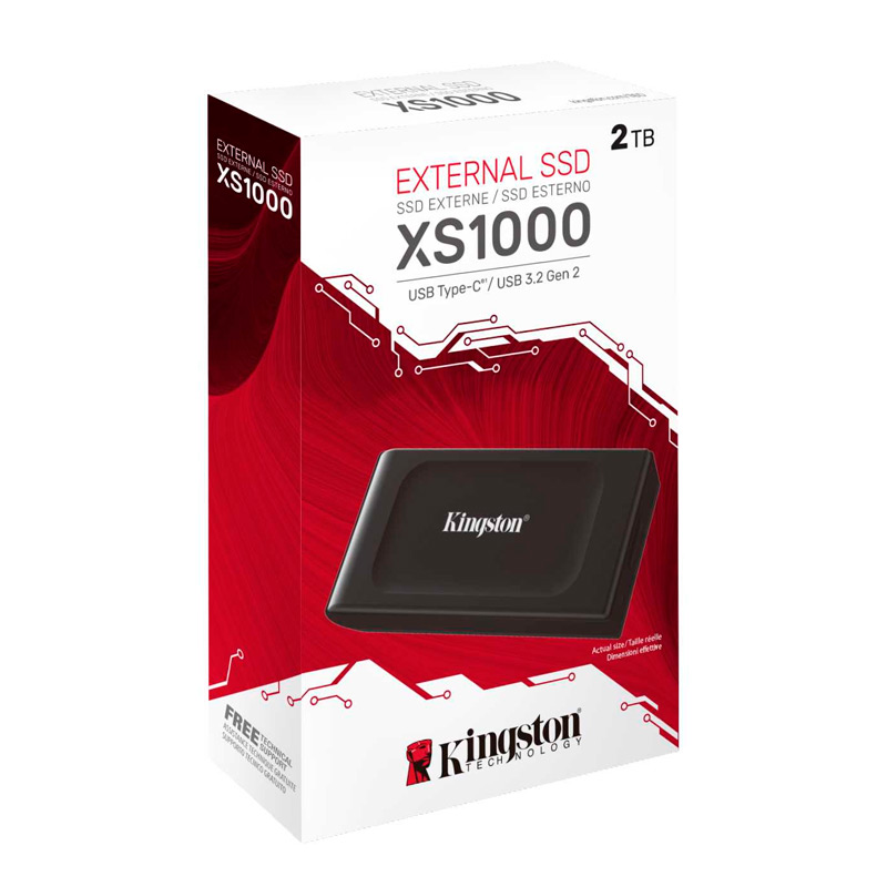 Unidad SSD Externa 3.2" 2TB Kingston SXS1000 Lectura 1.050 MB/s