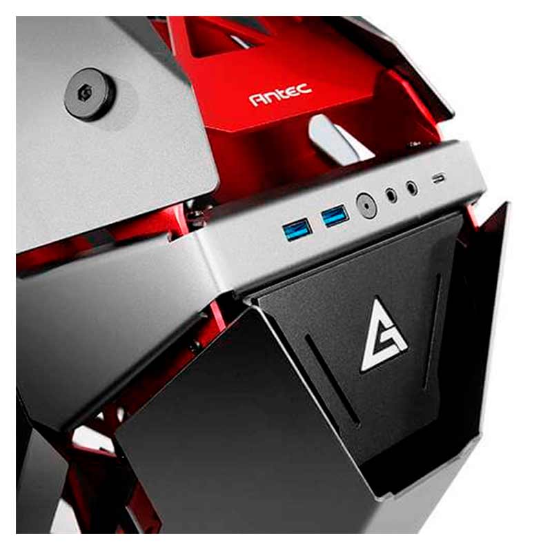 Case Gaming Antec Torque Media Torre Vidrio Templado E-ATX Negro/Rojo (Sin Fuente)