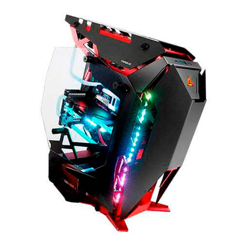 Case Gaming Antec Torque Media Torre Vidrio Templado E-ATX Negro/Rojo (Sin Fuente)