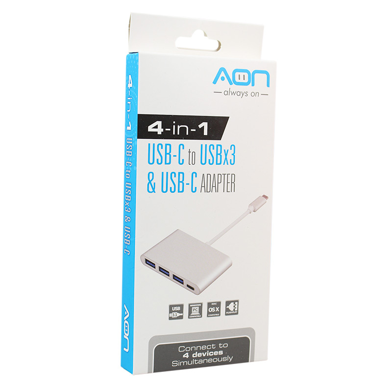 Adaptador USB-C a USB, USB-C AO-AD-1009 Macho-Hembra Plateado
