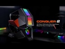 Case Gaming Cougar Conquer 2 Torre Completa Vidrio Templado ATX Negro-Naranja (Sin Fuente)