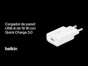 Cargador de Pared Belkin BoostCharge USB-A 18W Blanco