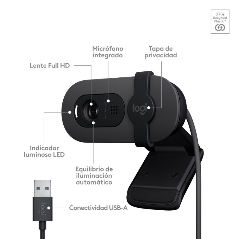 Cámara Web Logitech Brio 100 Full HD