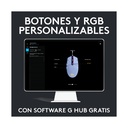 Mouse Óptico Gaming Logitech G203 LIGHTSYNC Lila 8000DPI 6 Botones