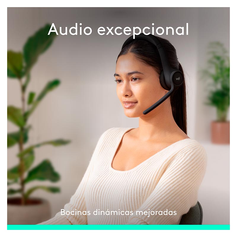 Audífonos Tipo Headset Logitech Zone 300 Inalámbricos con Micrófono Negro