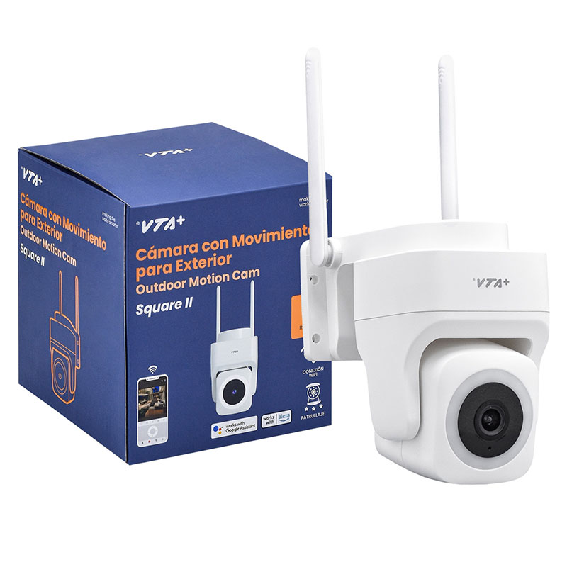 Cámara de Seguridad VTA+ Square II Smart Home Wi-Fi para Exteriores con Movimiento 3K