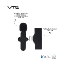 Micrófono de Solapa VTA+ Inalámbrico Lightning con Gancho de Sujeción Negro