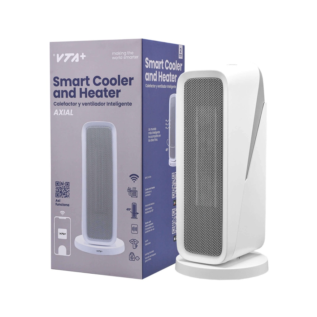 Calefactor y Ventilador VTA+ Axial Tipo Torre Blanco
