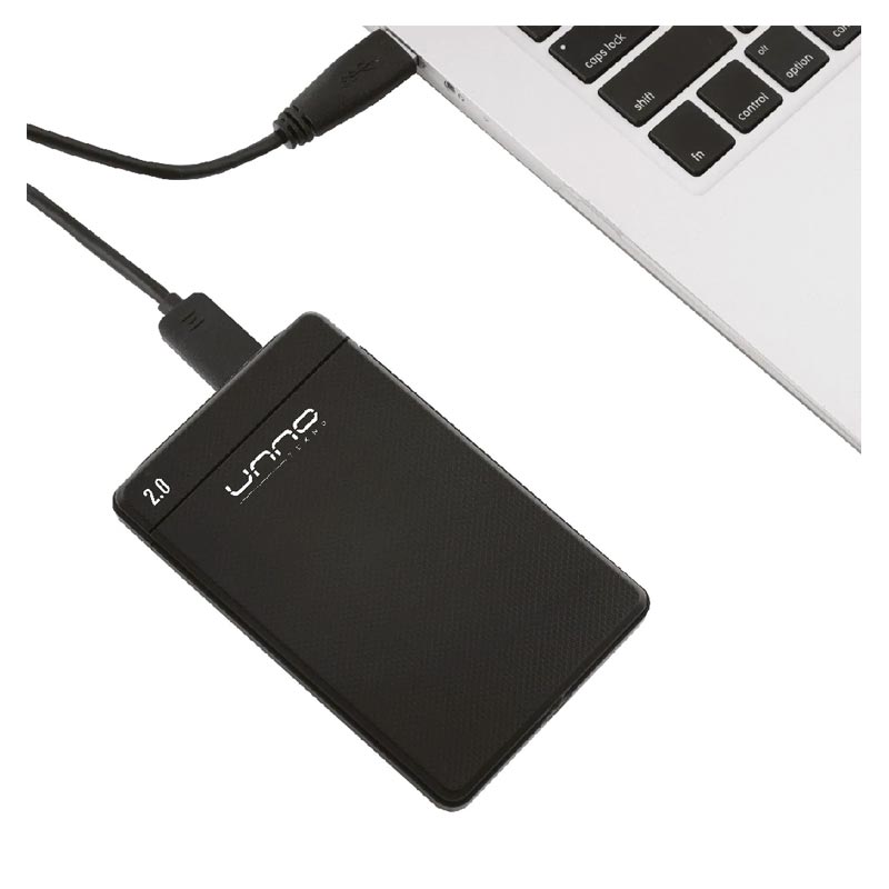 Enclosure 2.5" UnnoTekno SATA a USB 2.0 Negro