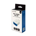 Cargador de Pared UnnoTekno PD20W Dual USB-A  20W​​ Blanco/Azul