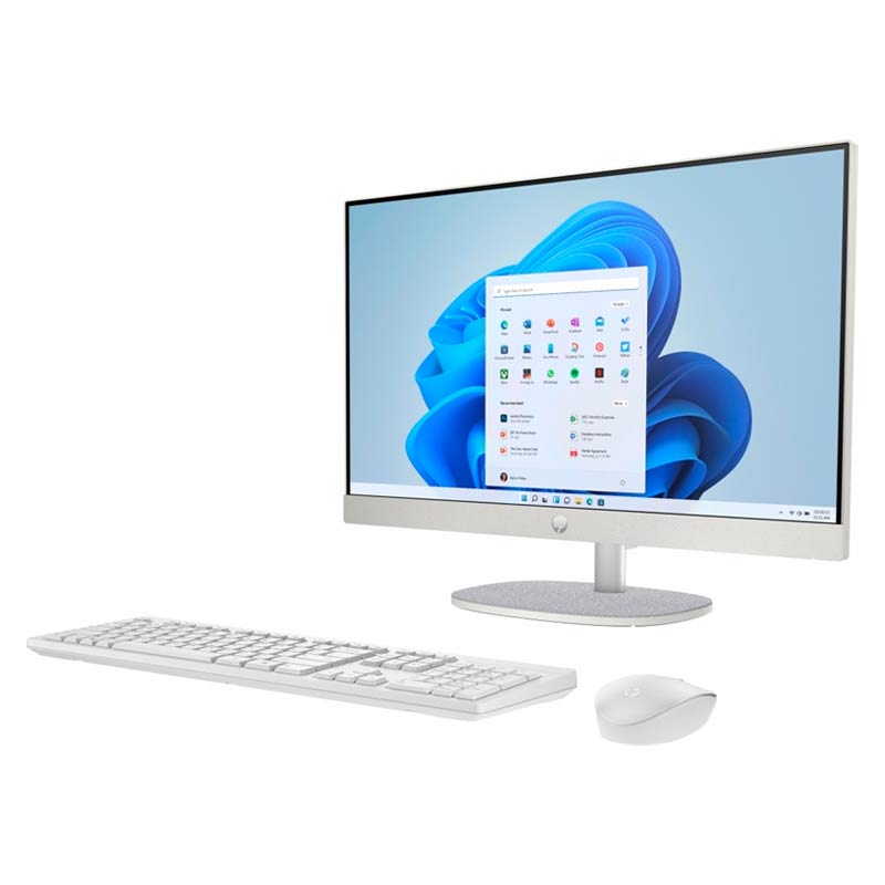 Computadora AIO HP 24-CR0016LA 23.8" TouchScreen AMD Ryzen 5 7520U 8GB RAM 512GB SSD Blanco W11 Home