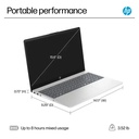 Laptop HP 15-FD0123DX 15.6" Touch i3-1315U 8GB RAM 256GB SSD W11 Home Plateada Teclado Ingles