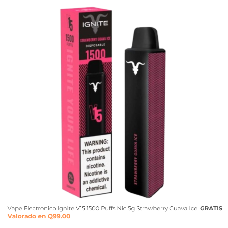 Vape Electronico Ignite V15 1500 Puffs Nic 5g Orange Ice