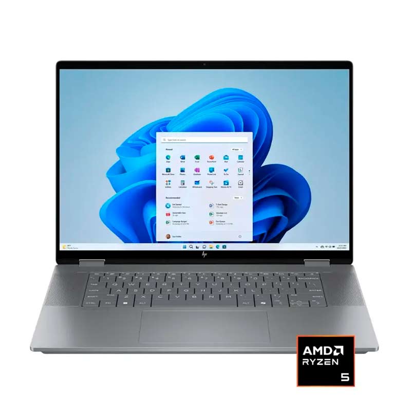 Laptop HP OmniBook X FLIP 2 en 1 16" Touch 2K AMD Ryzen 5 220 8GB RAM 512GB SSD Radeon 740M W11 Home Gris Teclado Ingles