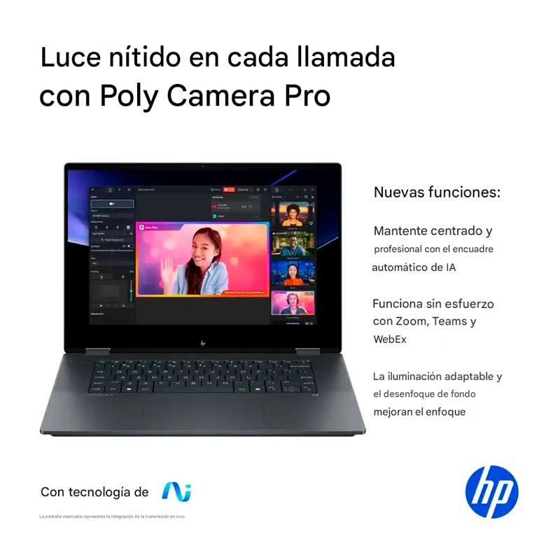 Laptop HP OmniBook X FLIP 2 en 1 16" Touch 2K Intel Core Ultra 7 255U 16GB RAM 1TB SSD W11 Home Gris Teclado Ingles